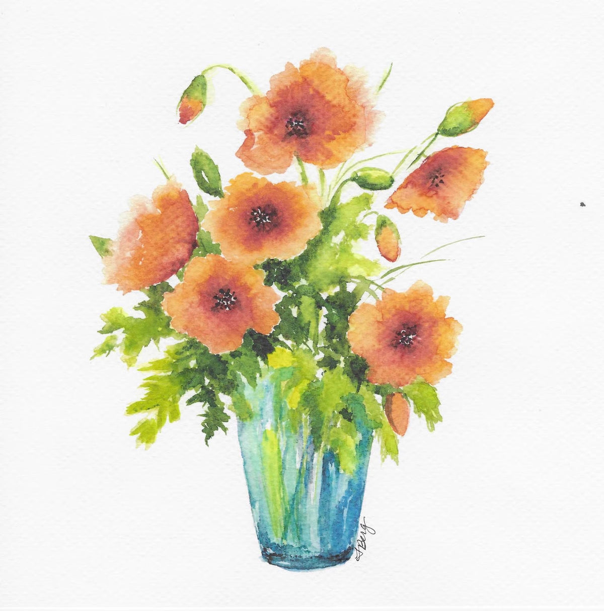 Poppies in Blue